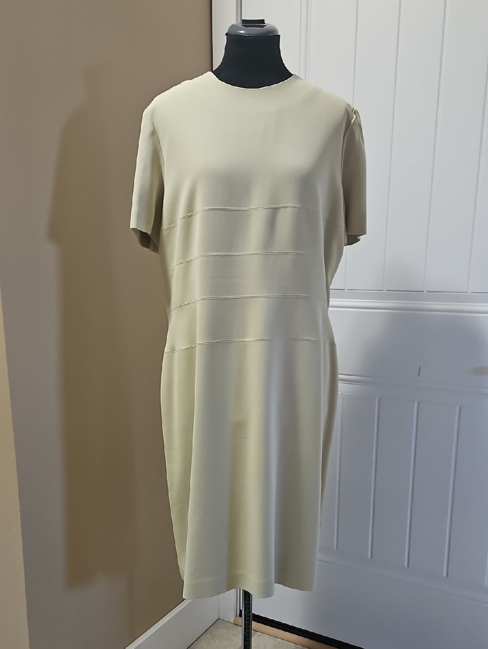 Jax Vintage Green Pintuck Detail Short Sleeve Shift Dress 12